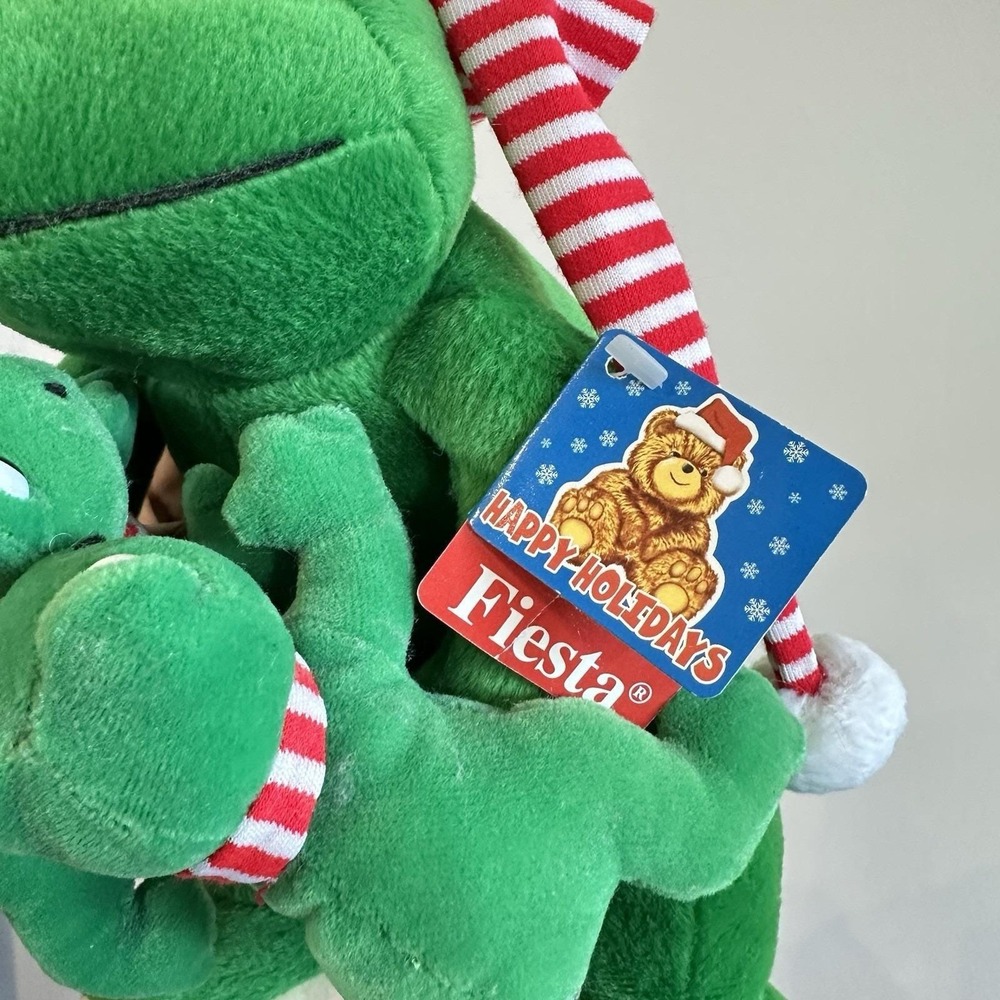 VTG‎ New Fiesta "Feliz" Bean Bag Frog & Babies Plush Christmas Santa - Picture 3 of 9